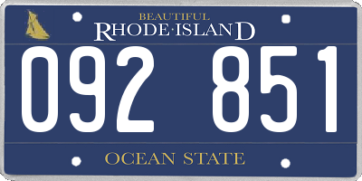 RI license plate 092851