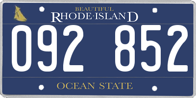 RI license plate 092852