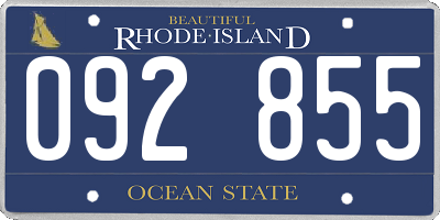 RI license plate 092855