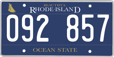 RI license plate 092857