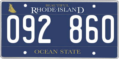 RI license plate 092860