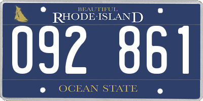 RI license plate 092861
