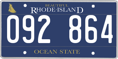 RI license plate 092864