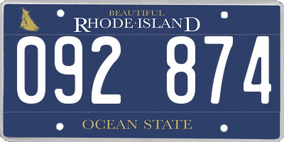 RI license plate 092874