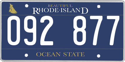 RI license plate 092877