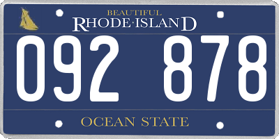 RI license plate 092878