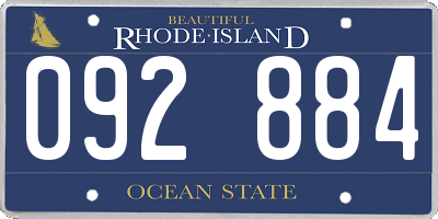 RI license plate 092884