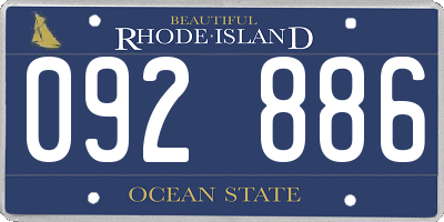 RI license plate 092886