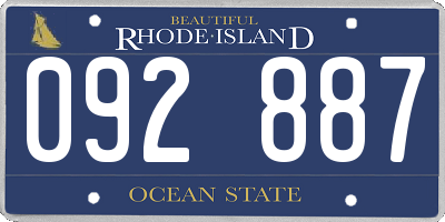RI license plate 092887