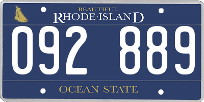 RI license plate 092889