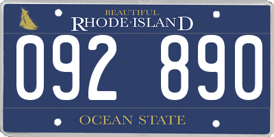 RI license plate 092890