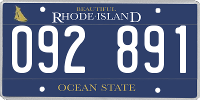 RI license plate 092891