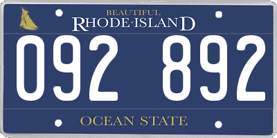 RI license plate 092892