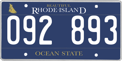RI license plate 092893