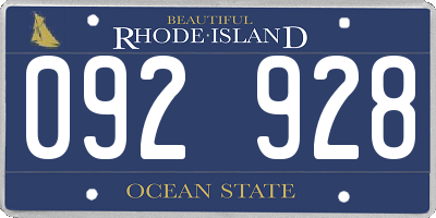 RI license plate 092928