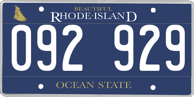 RI license plate 092929