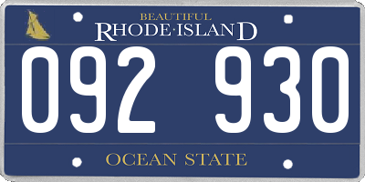 RI license plate 092930