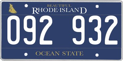 RI license plate 092932
