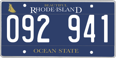 RI license plate 092941