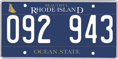 RI license plate 092943