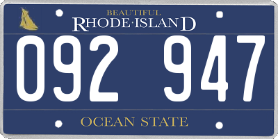 RI license plate 092947
