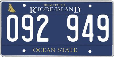 RI license plate 092949