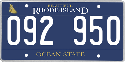 RI license plate 092950