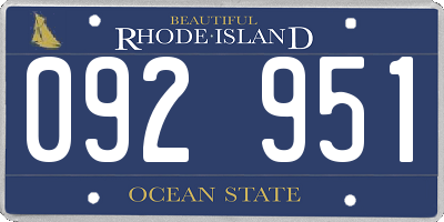 RI license plate 092951