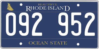 RI license plate 092952