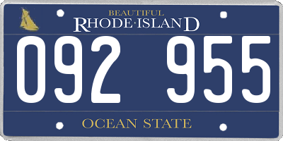 RI license plate 092955