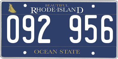 RI license plate 092956