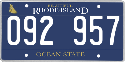 RI license plate 092957