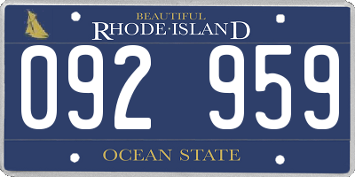 RI license plate 092959