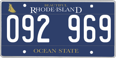 RI license plate 092969