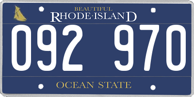 RI license plate 092970