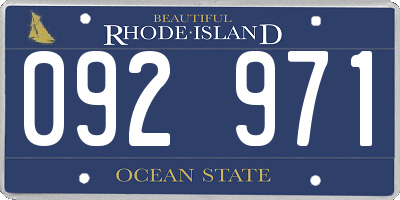 RI license plate 092971