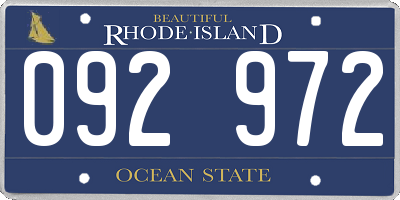 RI license plate 092972