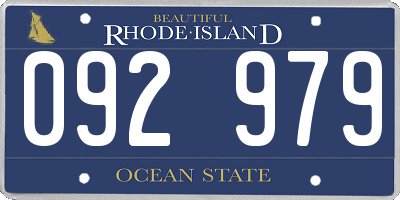 RI license plate 092979