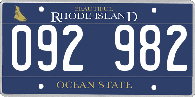 RI license plate 092982