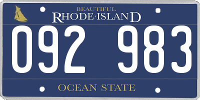 RI license plate 092983