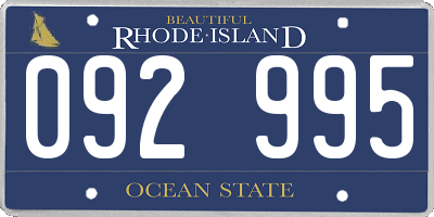 RI license plate 092995