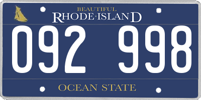RI license plate 092998