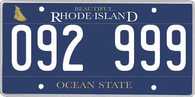 RI license plate 092999