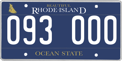RI license plate 093000