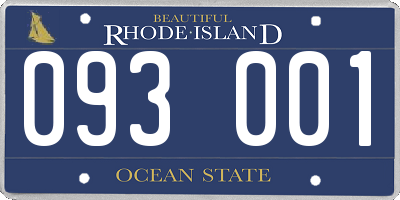 RI license plate 093001