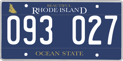 RI license plate 093027