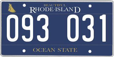 RI license plate 093031