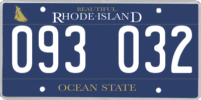 RI license plate 093032