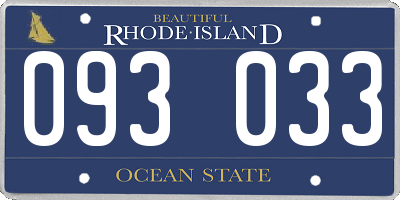 RI license plate 093033