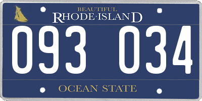 RI license plate 093034